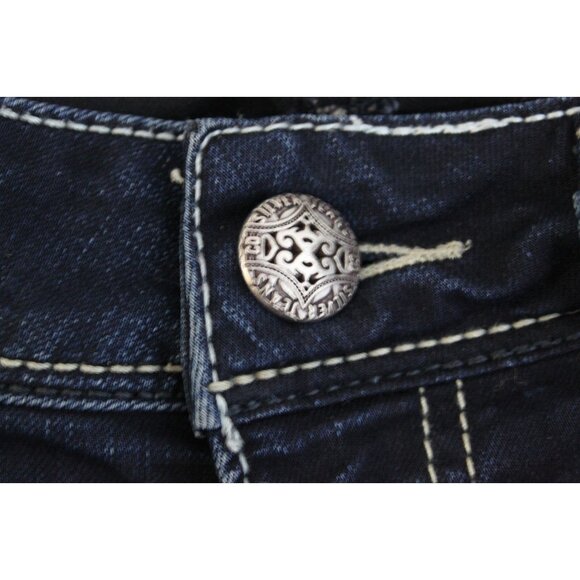 Silver Women Jeans Suki Mid Slim Bootcut Dark Saddle Stich Denim Blue Size 28x33 - Picture 6 of 15